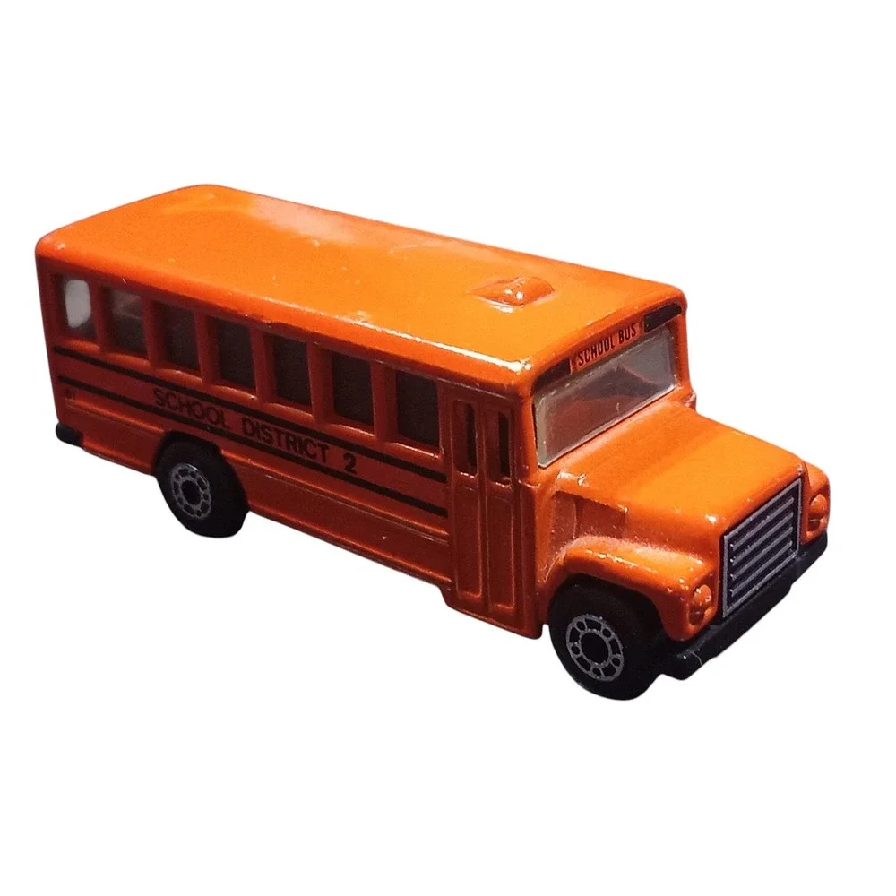 1985 Matchbox #47 School Bus - School District 2 Orange